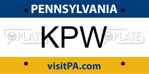 KPW Pennsylvania License Plate