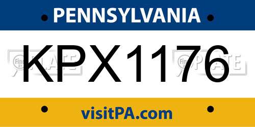 KPX1176 Pennsylvania License Plate