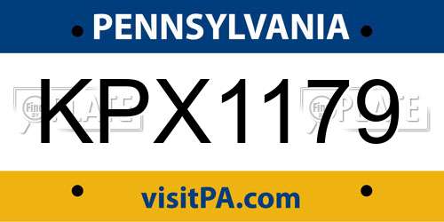 KPX1179 Pennsylvania License Plate