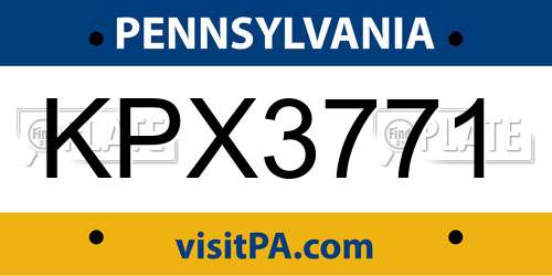 KPX3771 Pennsylvania License Plate
