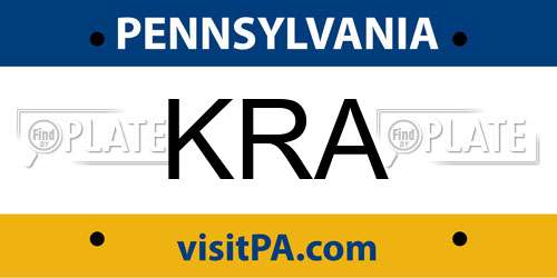 KRA Pennsylvania License Plate