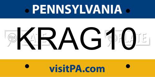 KRAG10 Pennsylvania License Plate