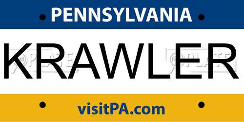 KRAWLER Pennsylvania License Plate