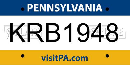 KRB1948 Pennsylvania License Plate