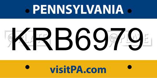 KRB6979 Pennsylvania License Plate