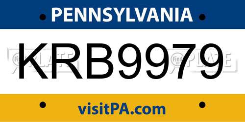 KRB9979 Pennsylvania License Plate