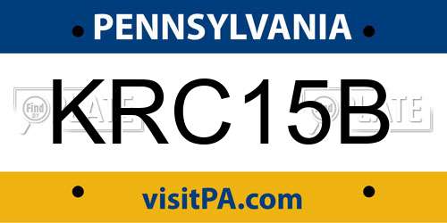 KRC15B Pennsylvania License Plate