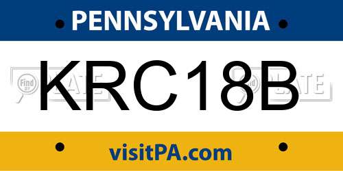 KRC18B Pennsylvania License Plate
