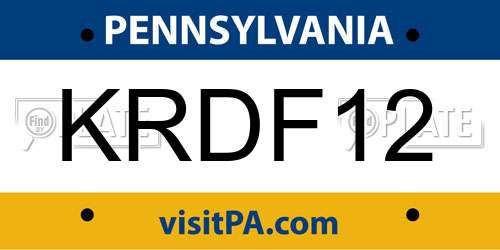 KRDF12 Pennsylvania License Plate