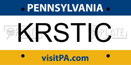 KRSTIC Pennsylvania License Plate