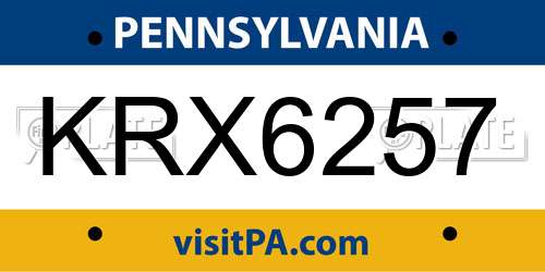 KRX6257 Pennsylvania License Plate