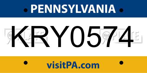 KRY0574 Pennsylvania License Plate