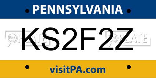 KS2F2Z Pennsylvania License Plate