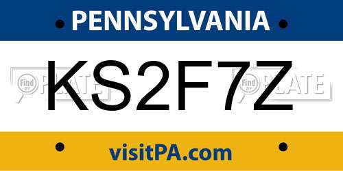 KS2F7Z Pennsylvania License Plate