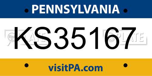 KS35167 Pennsylvania License Plate