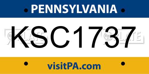 KSC1737 Pennsylvania License Plate