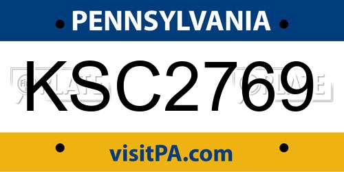 KSC2769 Pennsylvania License Plate