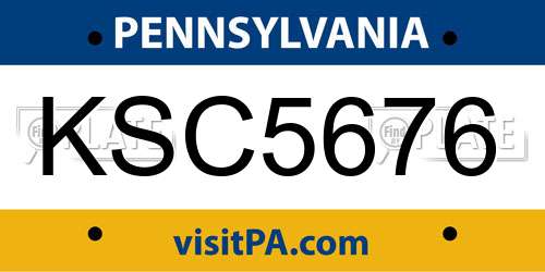 KSC5676 Pennsylvania License Plate