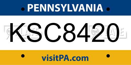 KSC8420 Pennsylvania License Plate