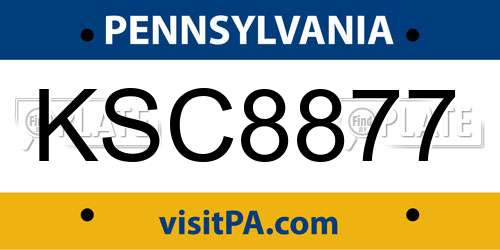 KSC8877 Pennsylvania License Plate