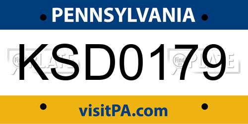 KSD0179 Pennsylvania License Plate