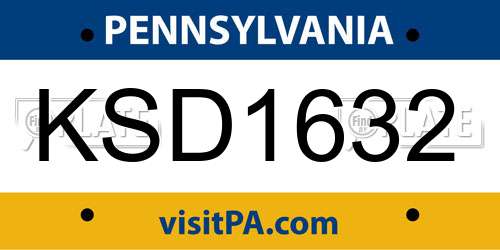 KSD1632 Pennsylvania License Plate