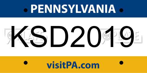 KSD2019 Pennsylvania License Plate