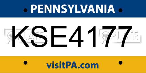 KSE4177 Pennsylvania License Plate