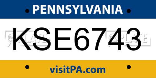 KSE6743 Pennsylvania License Plate