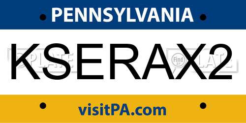 KSERAX2 Pennsylvania License Plate
