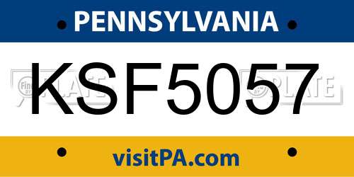 KSF5057 Pennsylvania License Plate