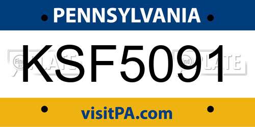 KSF5091 Pennsylvania License Plate