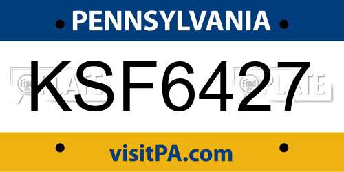 KSF6427 Pennsylvania License Plate