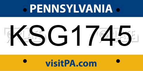 KSG1745 Pennsylvania License Plate