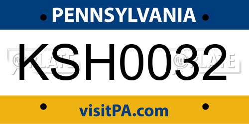 KSH0032 Pennsylvania License Plate