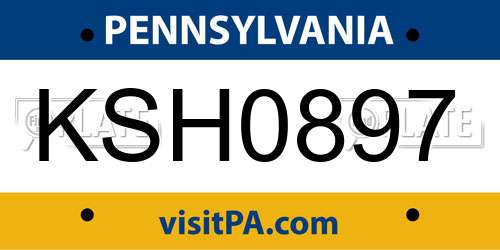 KSH0897 Pennsylvania License Plate