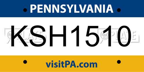 KSH1510 Pennsylvania License Plate