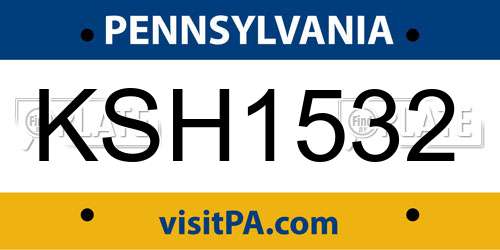 KSH1532 Pennsylvania License Plate