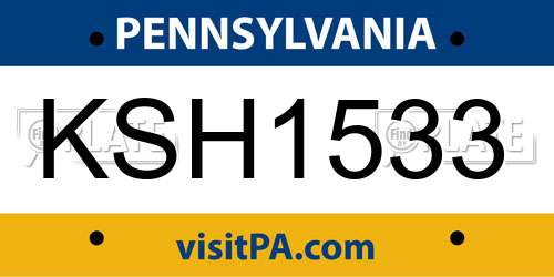 KSH1533 Pennsylvania License Plate