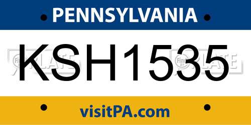 KSH1535 Pennsylvania License Plate