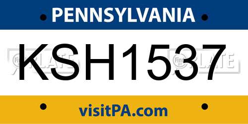 KSH1537 Pennsylvania License Plate
