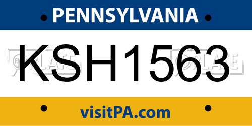 KSH1563 Pennsylvania License Plate