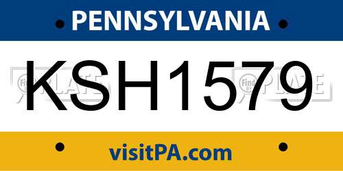 KSH1579 Pennsylvania License Plate