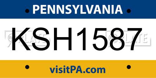 KSH1587 Pennsylvania License Plate