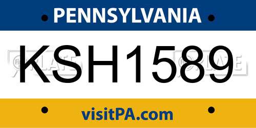 KSH1589 Pennsylvania License Plate