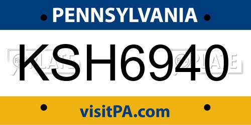KSH6940 Pennsylvania License Plate