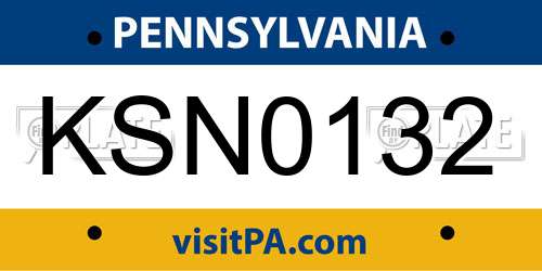 KSN0132 Pennsylvania License Plate