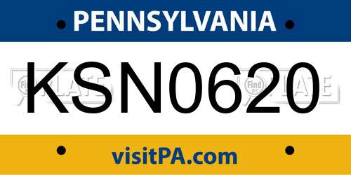 KSN0620 Pennsylvania License Plate