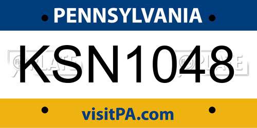 KSN1048 Pennsylvania License Plate