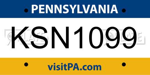 KSN1099 Pennsylvania License Plate